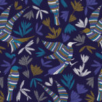 Papier Peint Ressource, Collection Forestine, Motif La Ronde des Oiseaux Variation LRD01