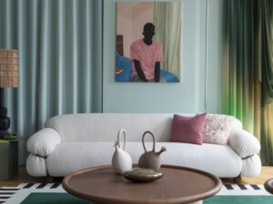 Décoration appartement par l'architecte d'intérieur Claude Cartier avec les peintures Ressource