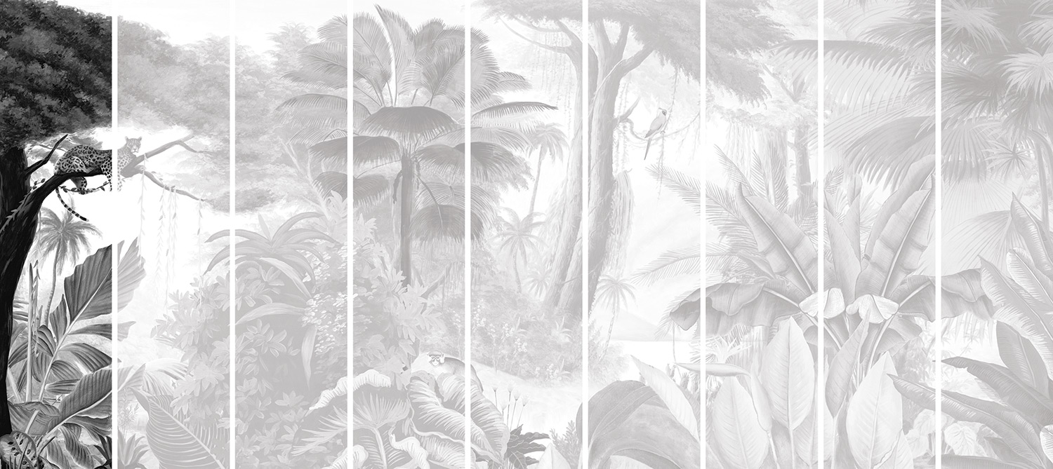 Paradis des Tropiques Noir et Blanc Grand PPANB01 Lé 01