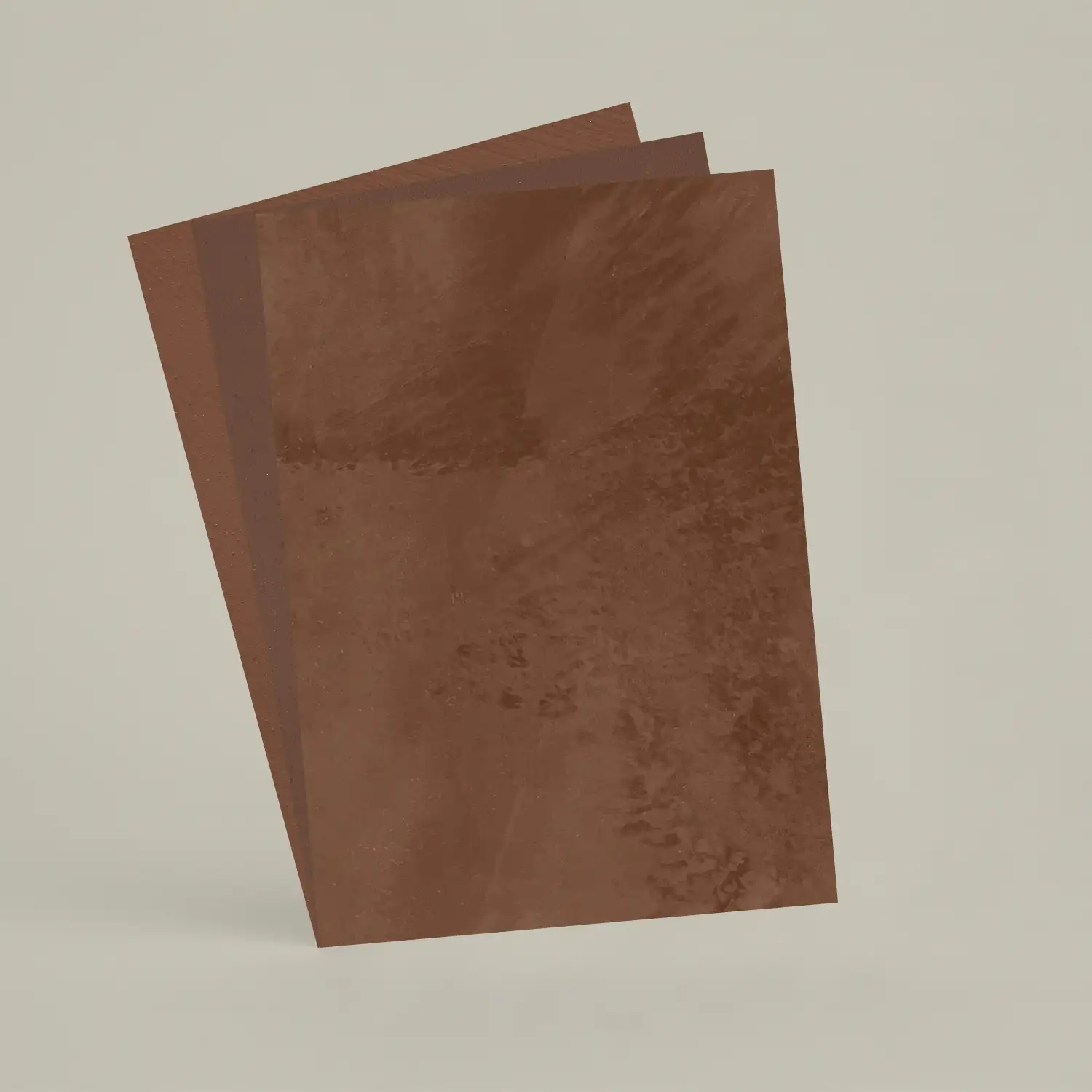 3 échantillons A6 Chaux brossée, ferrée, lissée RMDV49 - Marron d'Inde