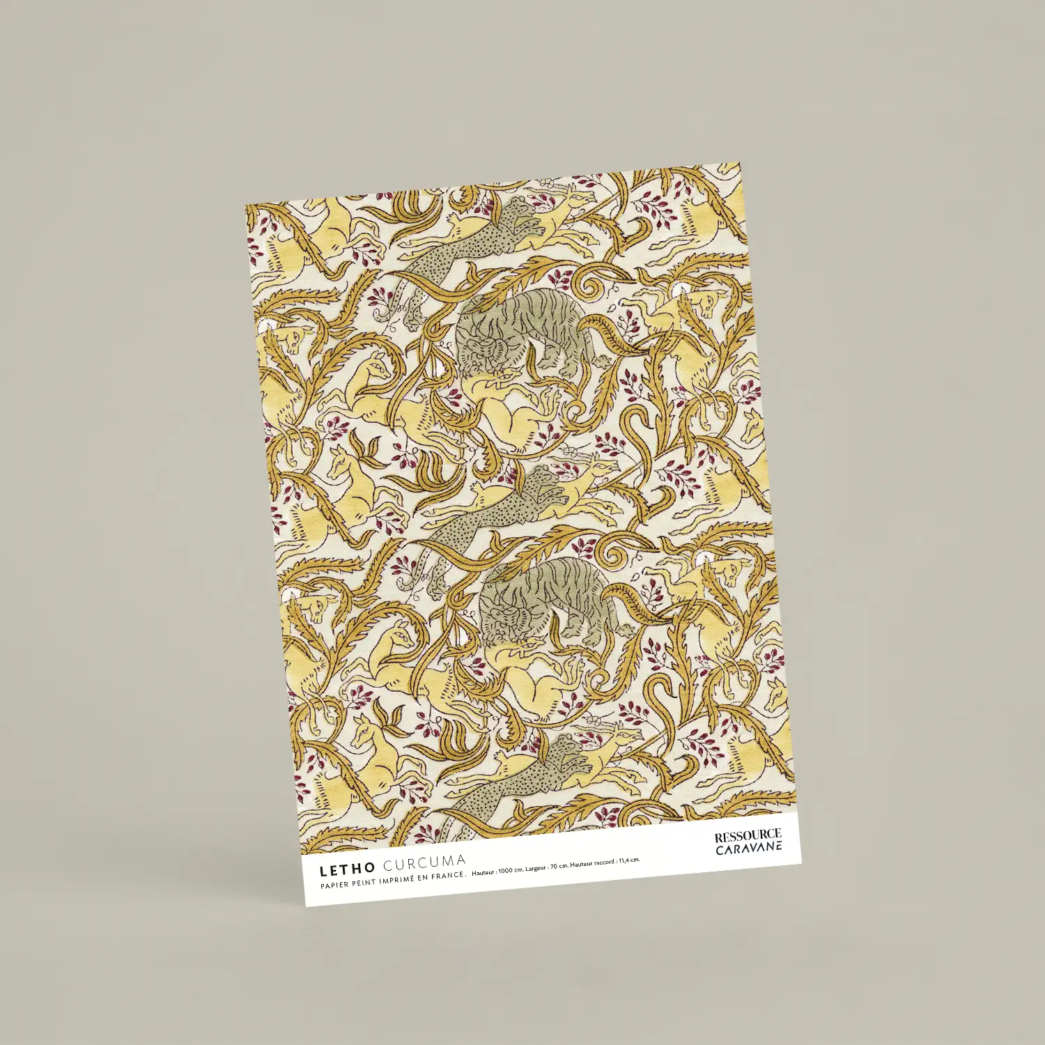 Échantillon papier peint Letho Curcuma - Caravane x Ressource